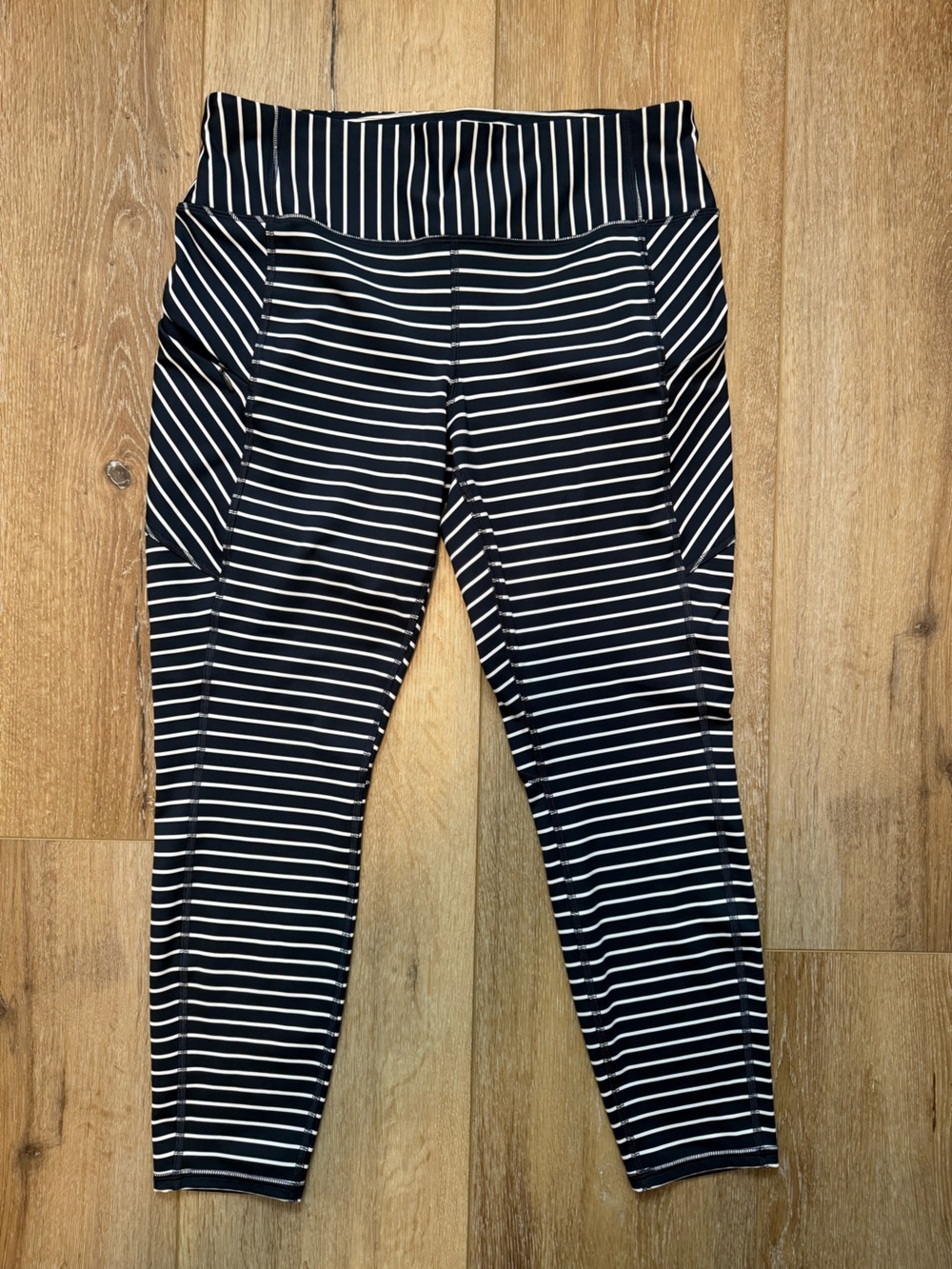 Athleta blue and white striped leggings. Never worn.